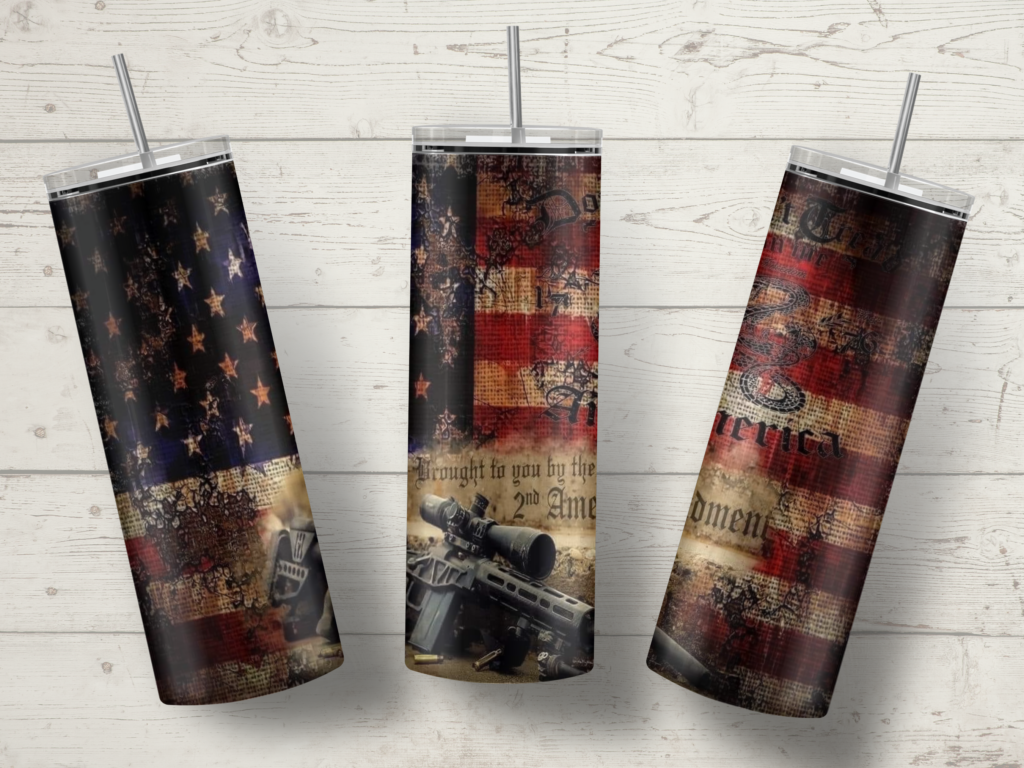 Cheap A** Tumblers Black Freedom 2nd Amendment Tumbler Stainless Steel 20oz