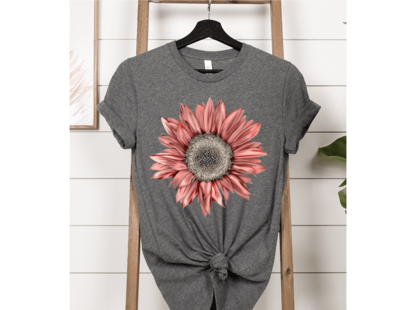 Pink Flower - Grey Women's T-Shirt