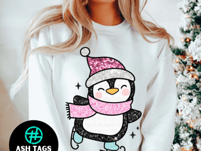 Sparkly Skating Penguin